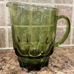 Hazel Atlas Reflection Pitcher, Avocado Green